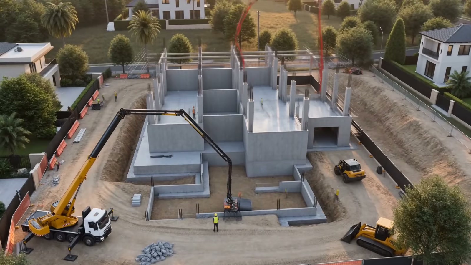 Structural work under construction