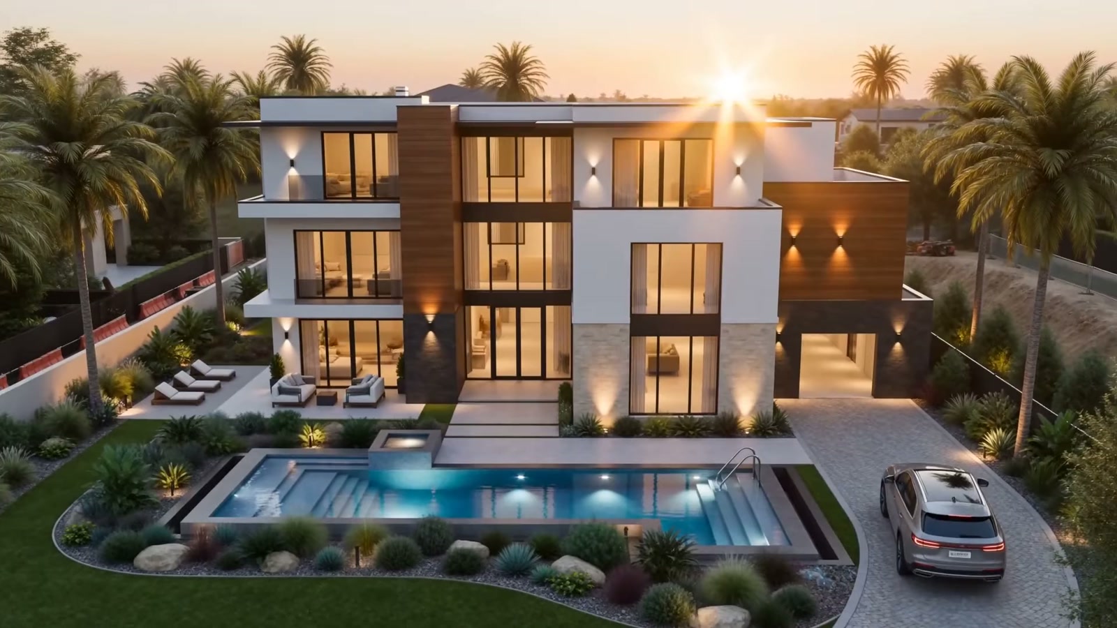 A completed Pirsons Engineering residence at dusk